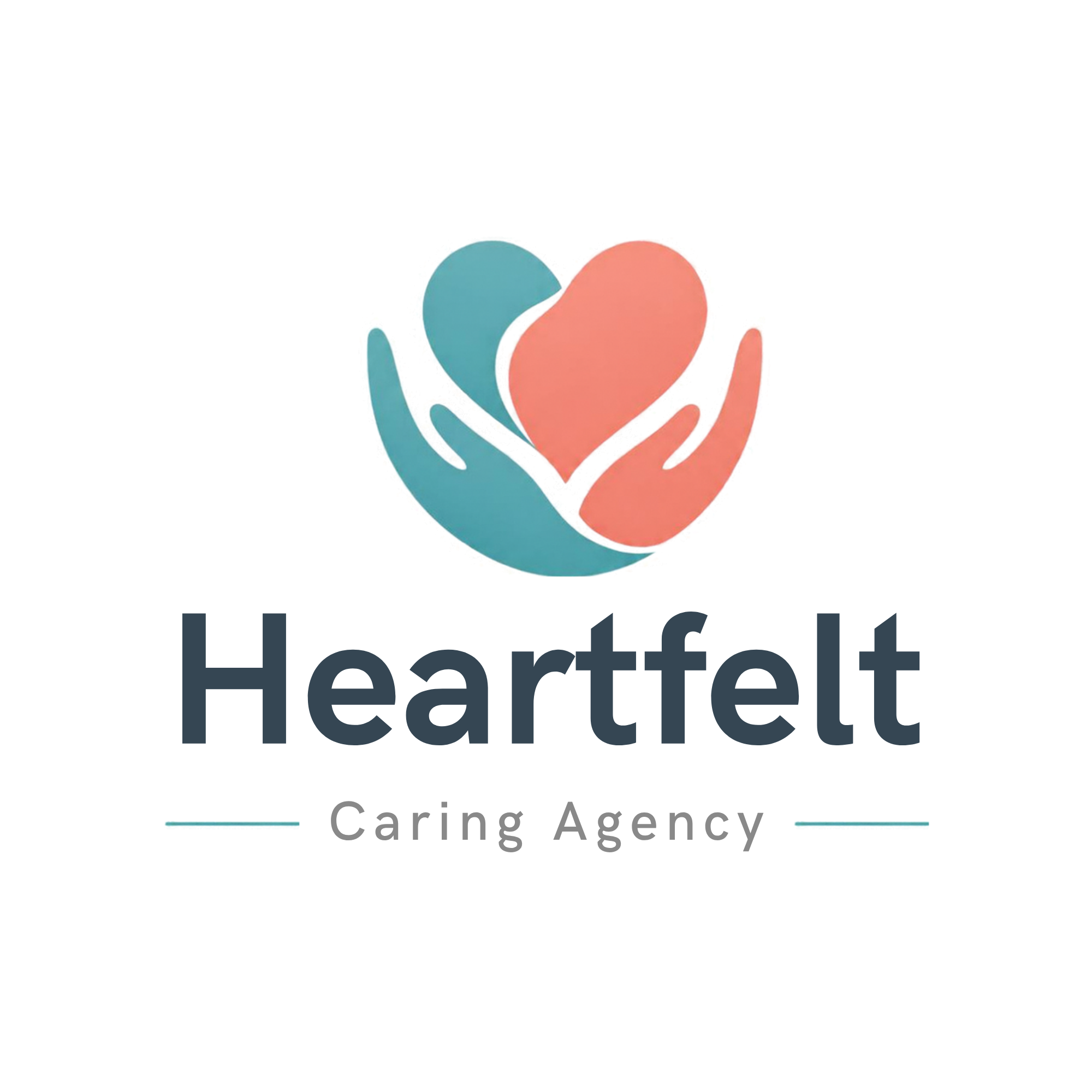 Heartfelt Caring Agency logo: two hands cradling a heart, with the Heartfelt Caring Agency name